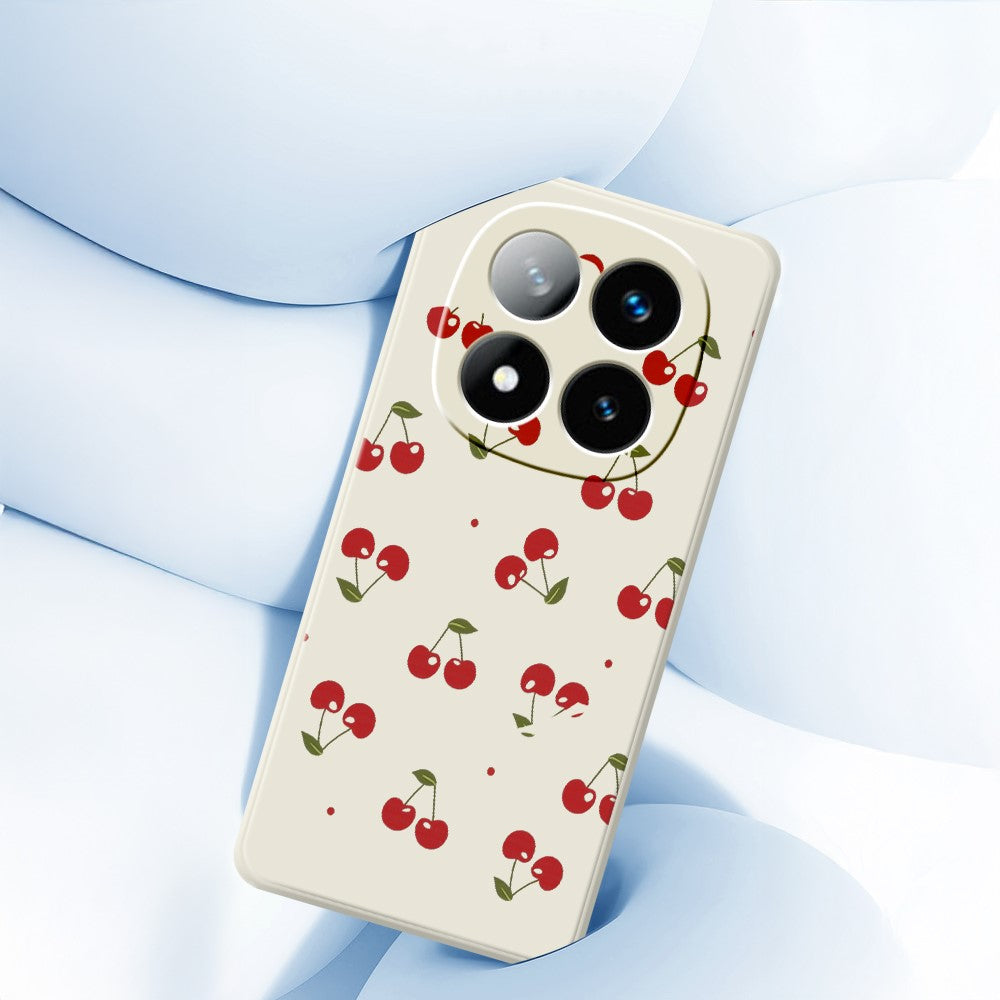 For Xiaomi Redmi Note 15 5G (Global)  /  Poco M8 5G Case Cherry Pattern Printing Straight Edge TPU Phone Back Cover