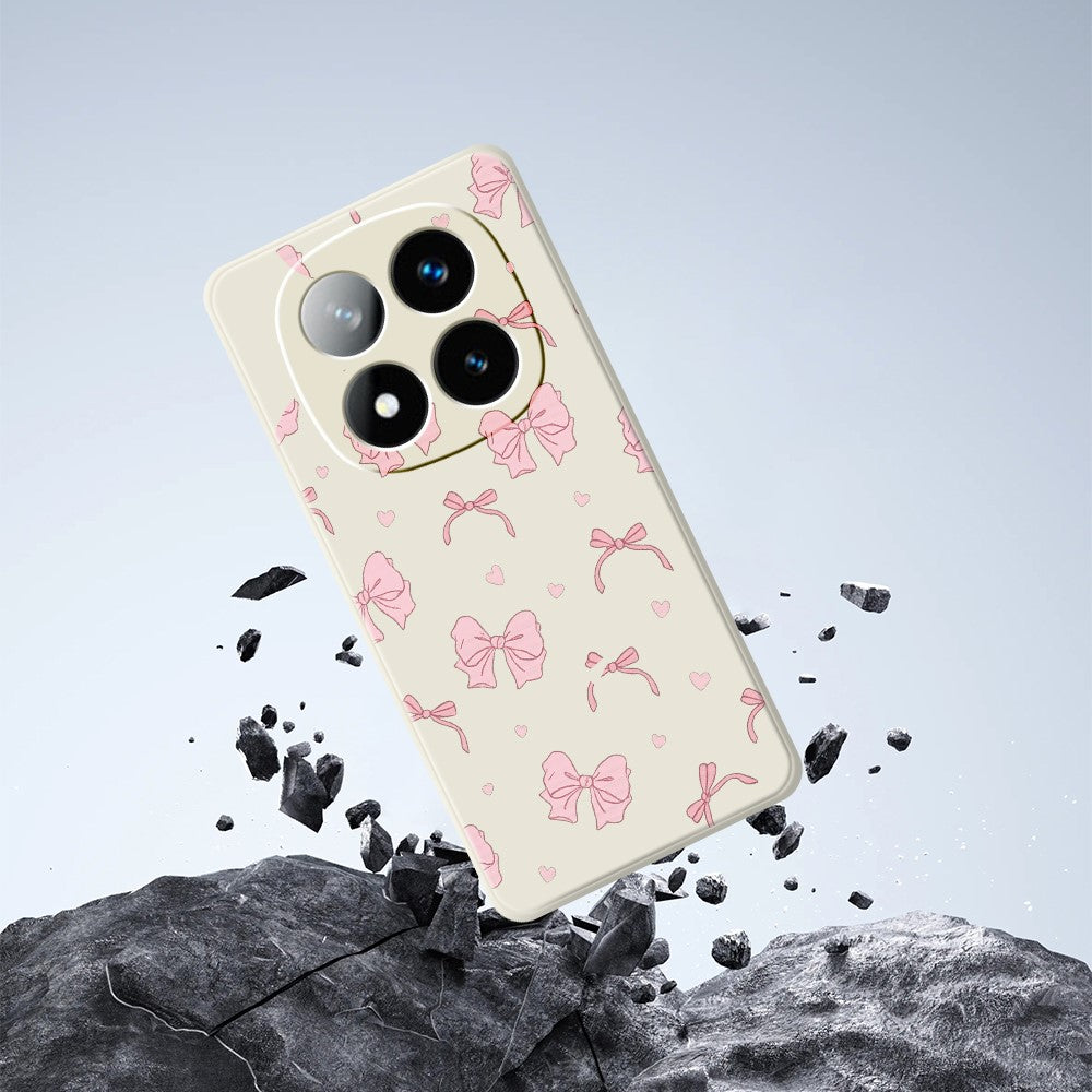 For Xiaomi Redmi Note 15 5G (Global)  /  Poco M8 5G Case Pink Bow Love Pattern Printing Straight Edge TPU Phone Back Cover