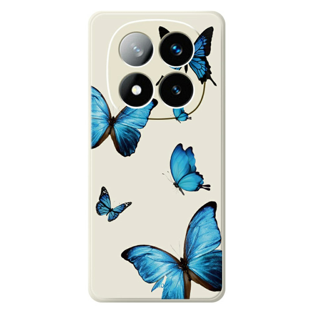 For Xiaomi Redmi Note 15 Pro 5G (Global) Case Blue Butterflies Pattern Printing Straight Edge TPU Phone Back Cover
