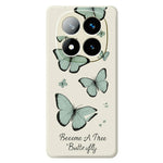 For Xiaomi Redmi Note 15 Pro 5G (Global) Case Green Butterfly Pattern Printing Straight Edge TPU Phone Back Cover