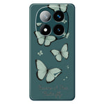 For Xiaomi Redmi Note 15 Pro 5G (Global) Case Green Butterfly Pattern Printing Straight Edge TPU Phone Back Cover