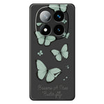 For Xiaomi Redmi Note 15 Pro 5G (Global) Case Green Butterfly Pattern Printing Straight Edge TPU Phone Back Cover