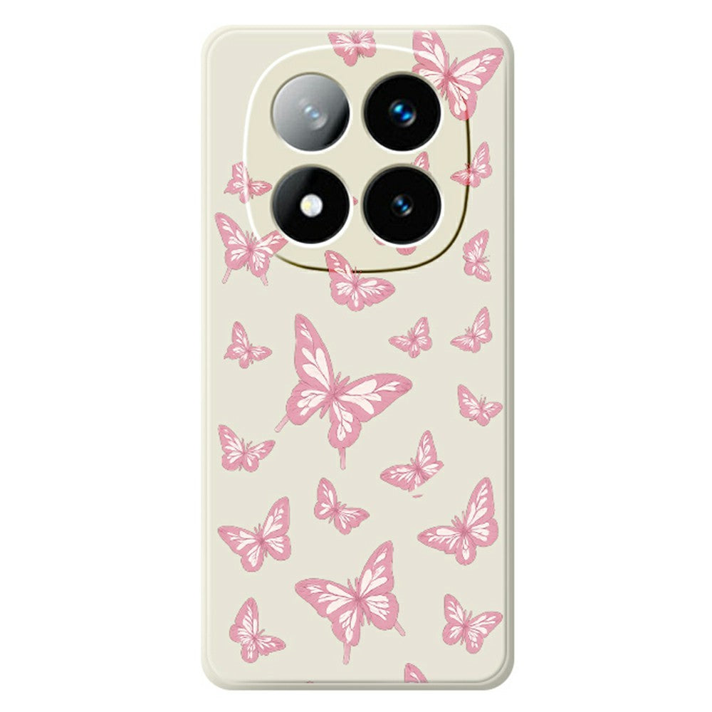 For Xiaomi Redmi Note 15 Pro 5G (Global) Case Pink Butterflies Pattern Printing Straight Edge TPU Phone Back Cover