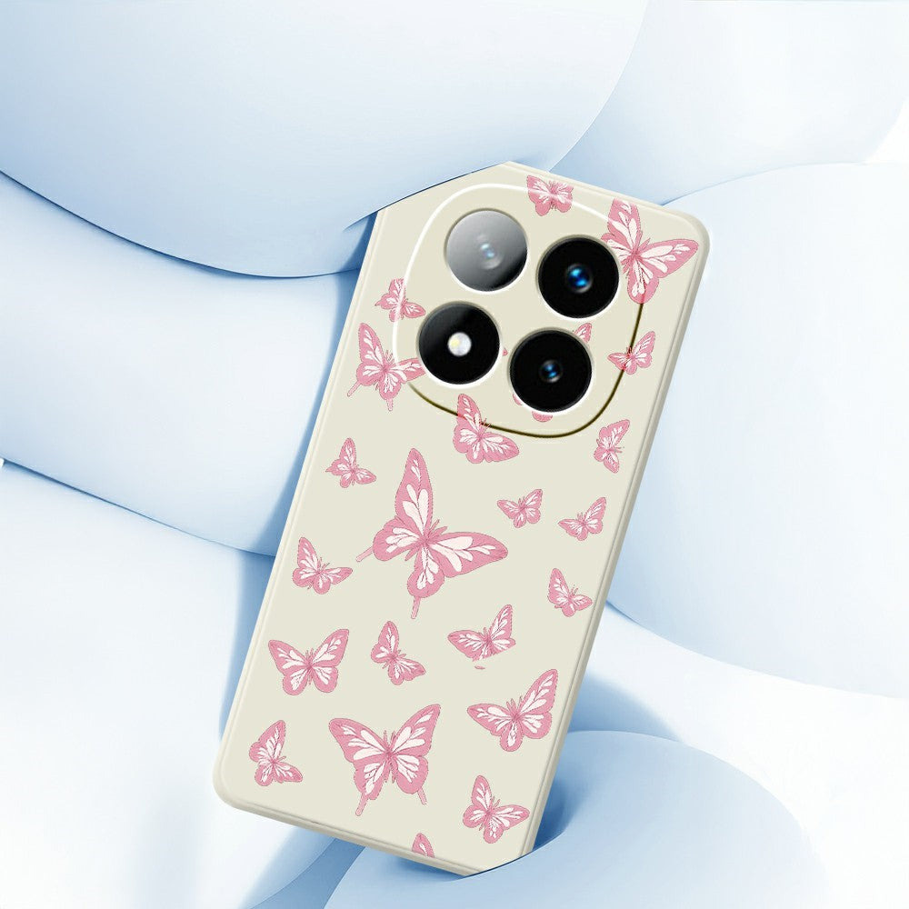 For Xiaomi Redmi Note 15 Pro 5G (Global) Case Pink Butterflies Pattern Printing Straight Edge TPU Phone Back Cover