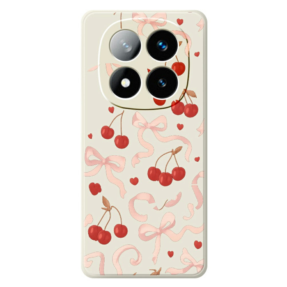 For Xiaomi Redmi Note 15 Pro 5G (Global) Case Big Bow Cherry Pattern Printing Straight Edge TPU Phone Back Cover