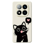 For Xiaomi Redmi Note 15 Pro 5G (Global) Case Love Black Cat Pattern Printing Straight Edge TPU Phone Back Cover