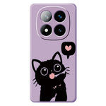 For Xiaomi Redmi Note 15 Pro 5G (Global) Case Love Black Cat Pattern Printing Straight Edge TPU Phone Back Cover