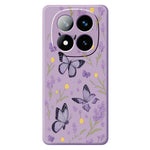 For Xiaomi Redmi Note 15 Pro 5G (Global) Case Purple Butterflies Pattern Printing Straight Edge TPU Phone Back Cover