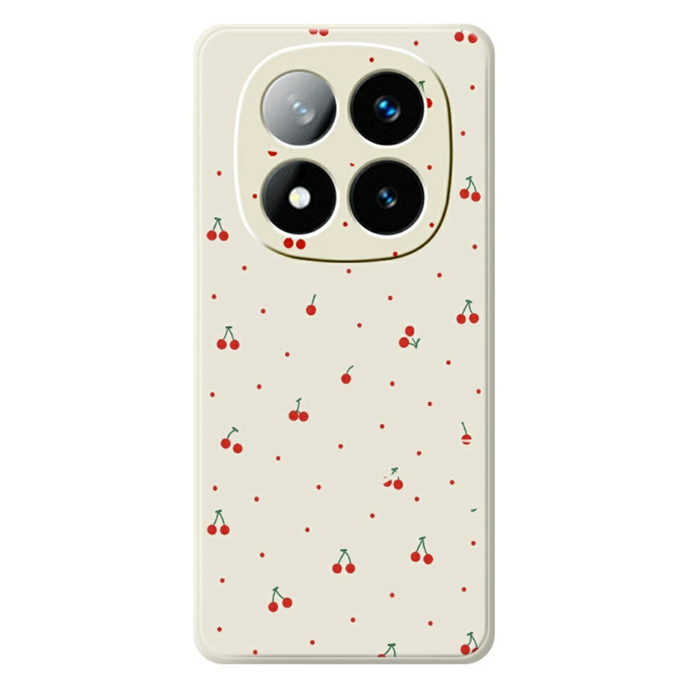 For Xiaomi Redmi Note 15 Pro 5G (Global) Case Red Cherry Pattern Printing Straight Edge TPU Phone Back Cover