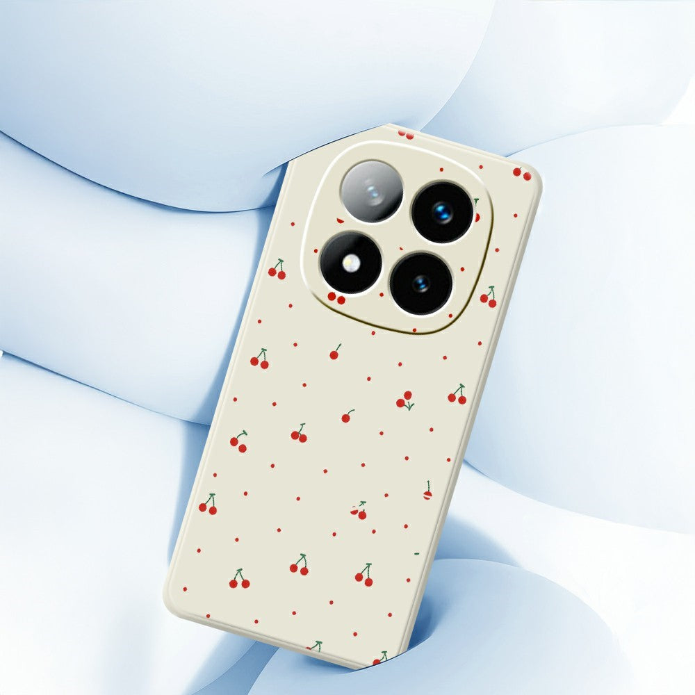 For Xiaomi Redmi Note 15 Pro 5G (Global) Case Red Cherry Pattern Printing Straight Edge TPU Phone Back Cover