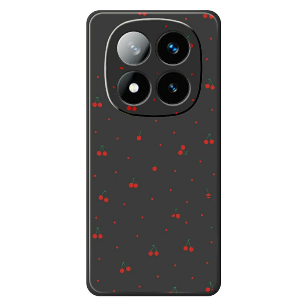 For Xiaomi Redmi Note 15 Pro 5G (Global) Case Red Cherry Pattern Printing Straight Edge TPU Phone Back Cover