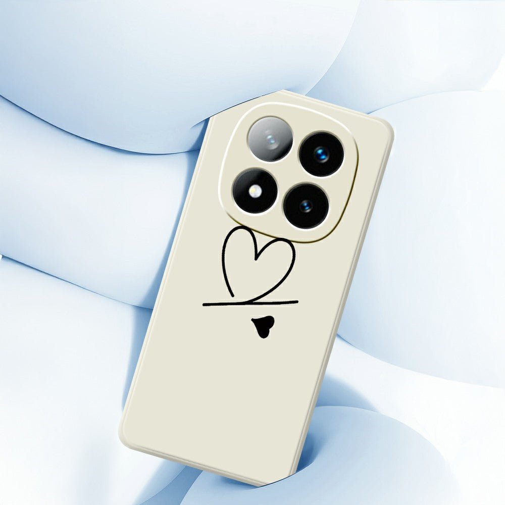 For Xiaomi Redmi Note 15 Pro 5G (Global) Case Black Love Pattern Printing Straight Edge TPU Phone Back Cover