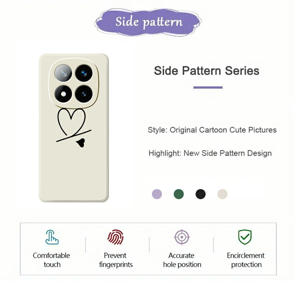 For Xiaomi Redmi Note 15 Pro 5G (Global) Case Black Love Pattern Printing Straight Edge TPU Phone Back Cover