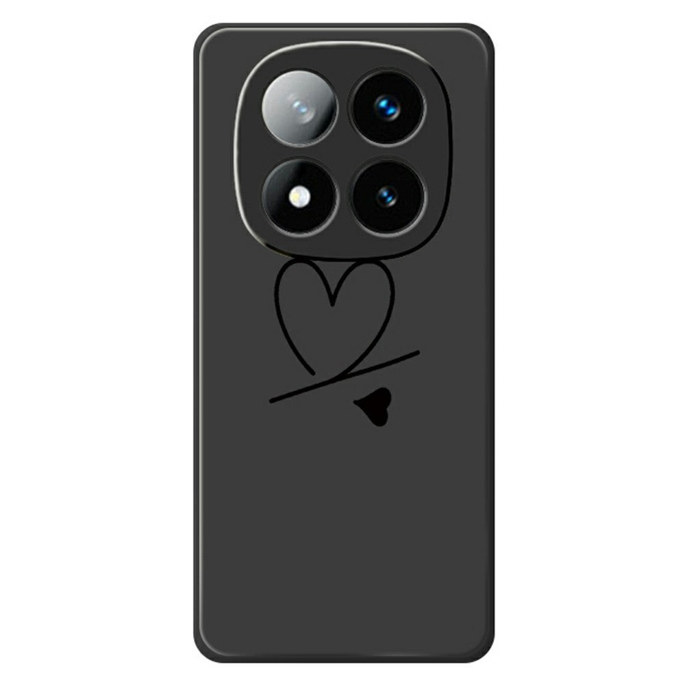 For Xiaomi Redmi Note 15 Pro 5G (Global) Case Black Love Pattern Printing Straight Edge TPU Phone Back Cover