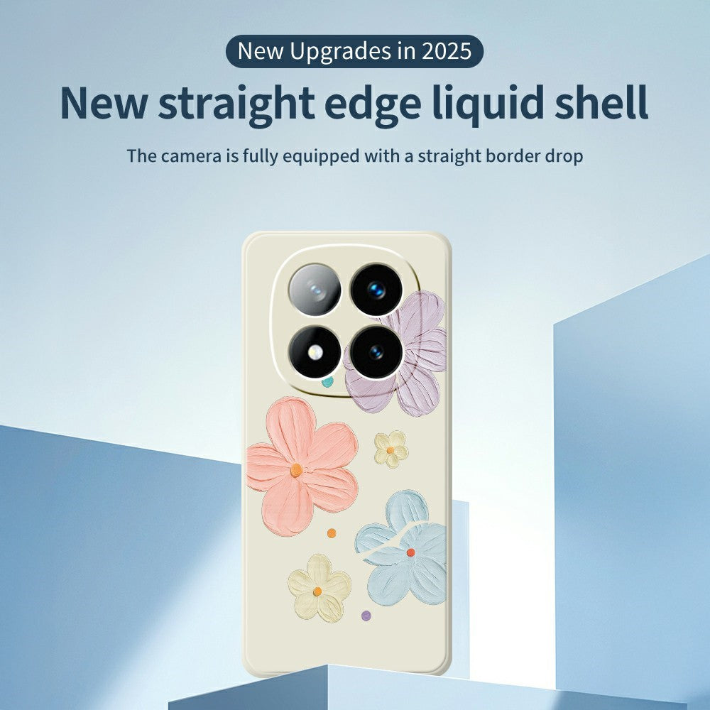 For Xiaomi Redmi Note 15 Pro 5G (Global) Case Four Color Flowers Pattern Printing Straight Edge TPU Phone Back Cover