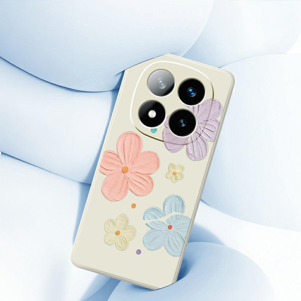 For Xiaomi Redmi Note 15 Pro 5G (Global) Case Four Color Flowers Pattern Printing Straight Edge TPU Phone Back Cover