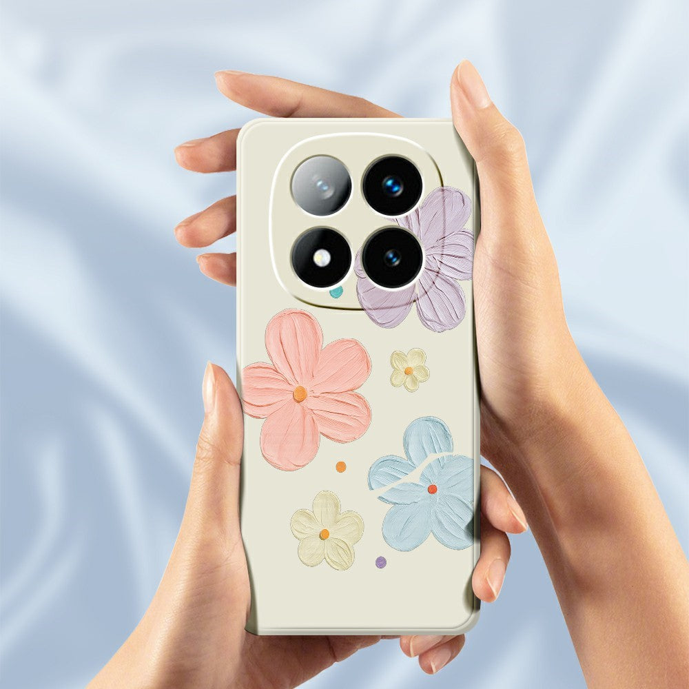 For Xiaomi Redmi Note 15 Pro 5G (Global) Case Four Color Flowers Pattern Printing Straight Edge TPU Phone Back Cover