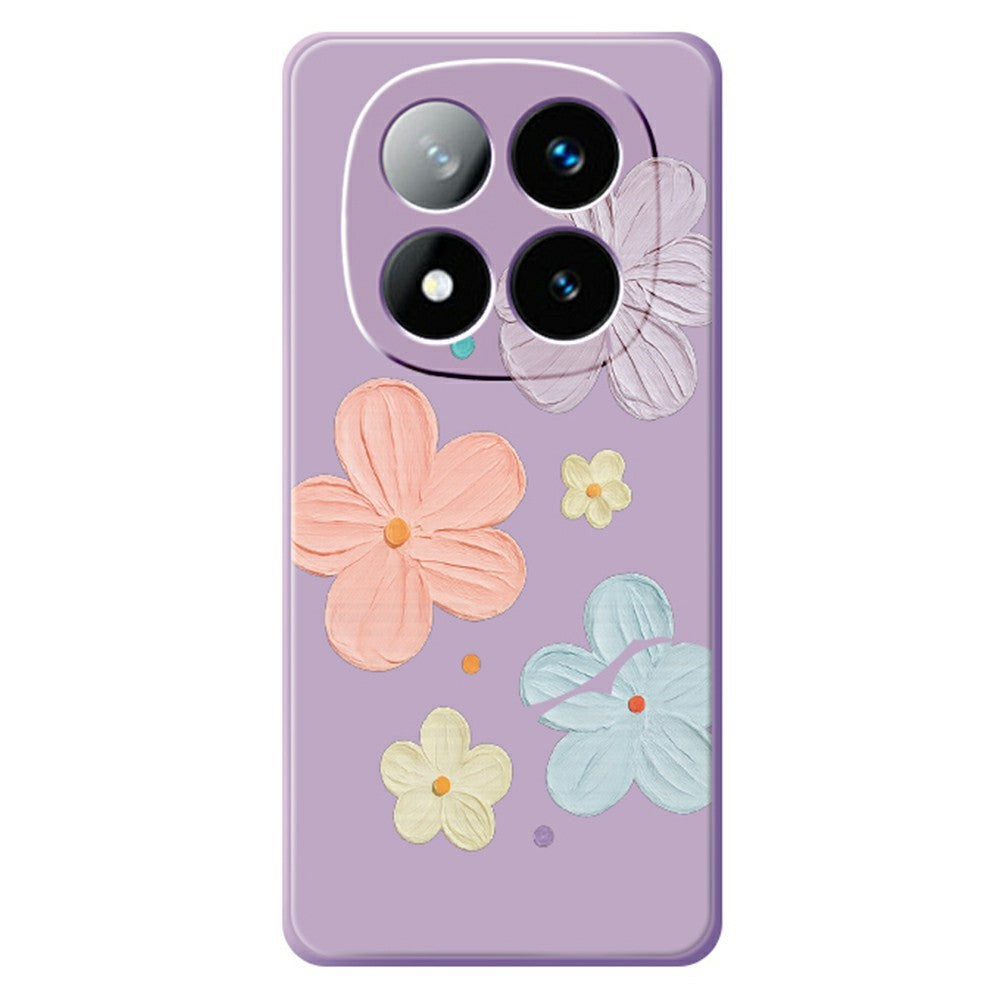 For Xiaomi Redmi Note 15 Pro 5G (Global) Case Four Color Flowers Pattern Printing Straight Edge TPU Phone Back Cover