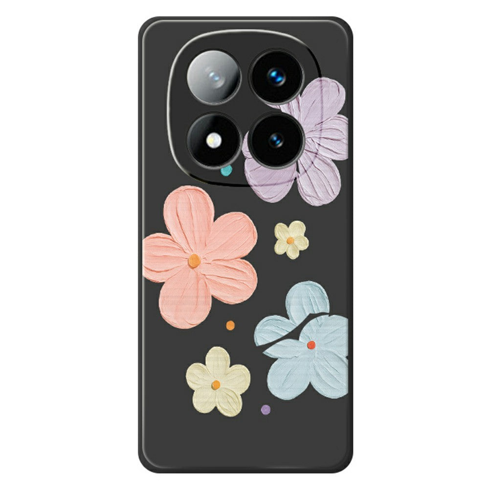 For Xiaomi Redmi Note 15 Pro 5G (Global) Case Four Color Flowers Pattern Printing Straight Edge TPU Phone Back Cover