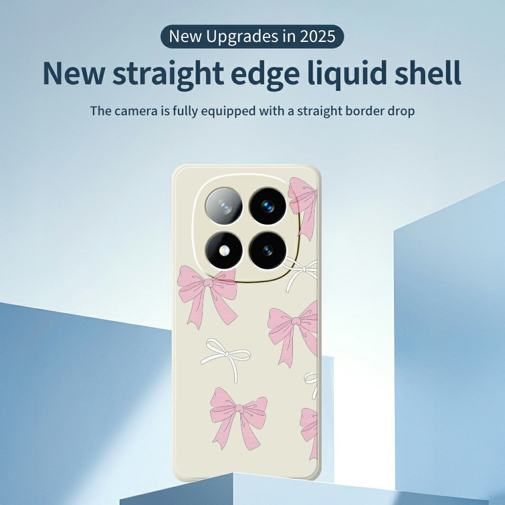 For Xiaomi Redmi Note 15 Pro 5G (Global) Case Pink Bows Pattern Printing Straight Edge TPU Phone Back Cover