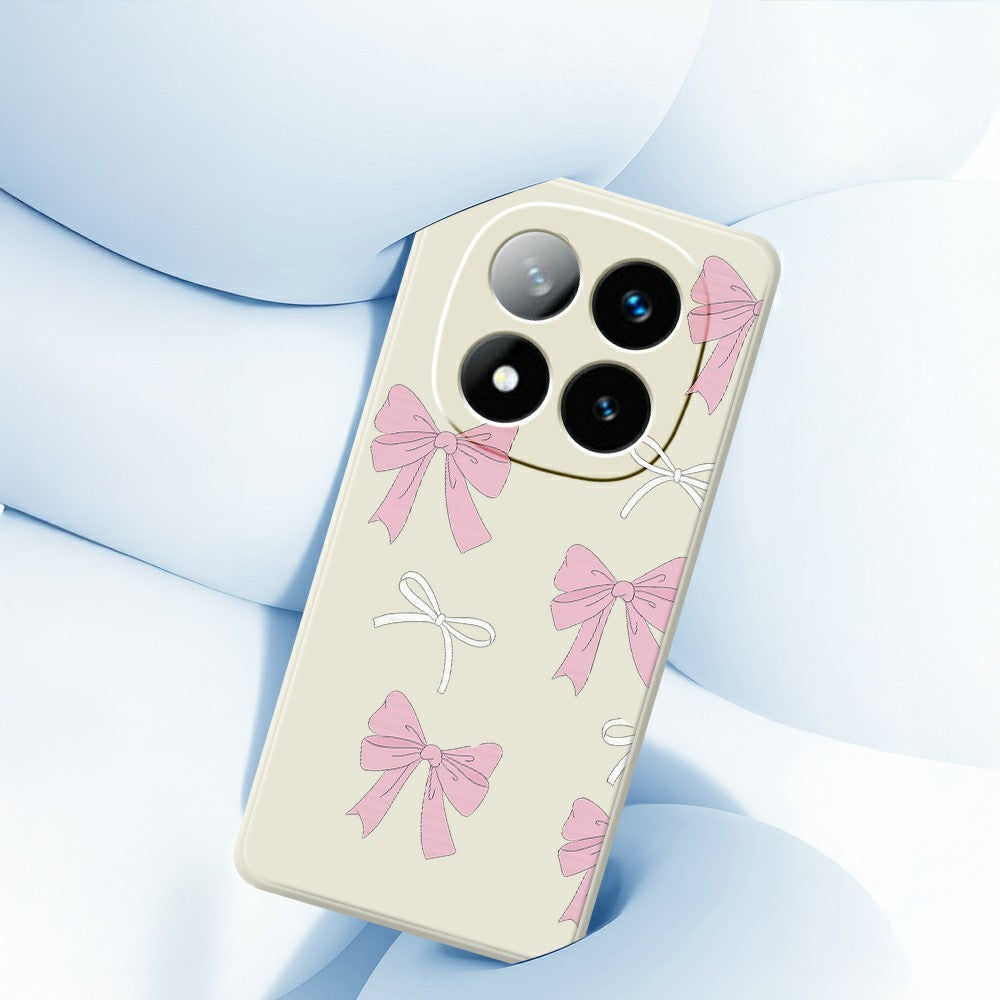 For Xiaomi Redmi Note 15 Pro 5G (Global) Case Pink Bows Pattern Printing Straight Edge TPU Phone Back Cover