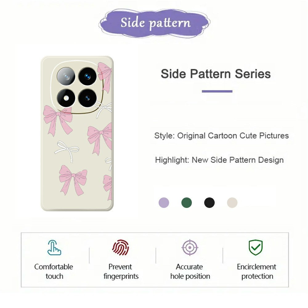 For Xiaomi Redmi Note 15 Pro 5G (Global) Case Pink Bows Pattern Printing Straight Edge TPU Phone Back Cover