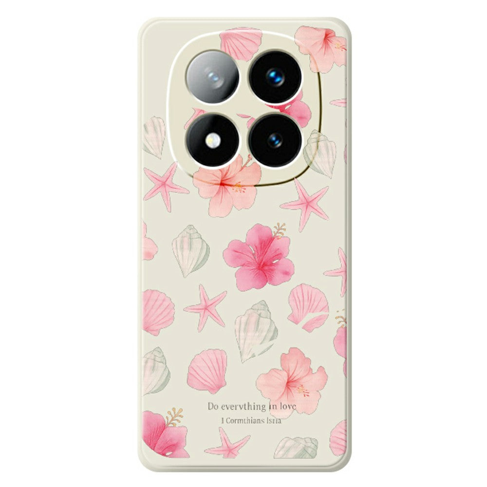 For Xiaomi Redmi Note 15 Pro 5G (Global) Case Shell Peach Blossom Pattern Printing Straight Edge TPU Phone Back Cover