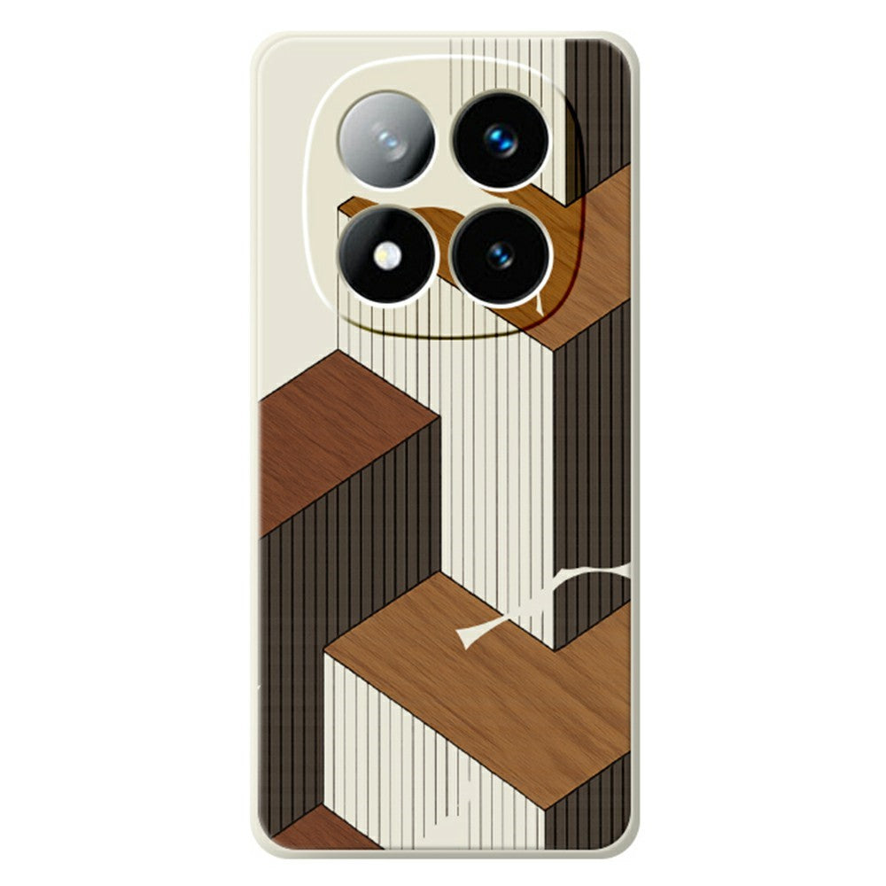 For Xiaomi Redmi Note 15 Pro 5G (Global) Case Geometric Wood Grain Pattern Printing Straight Edge TPU Phone Back Cover
