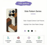 For Xiaomi Redmi Note 15 Pro 5G (Global) Case Geometric Wood Grain Pattern Printing Straight Edge TPU Phone Back Cover