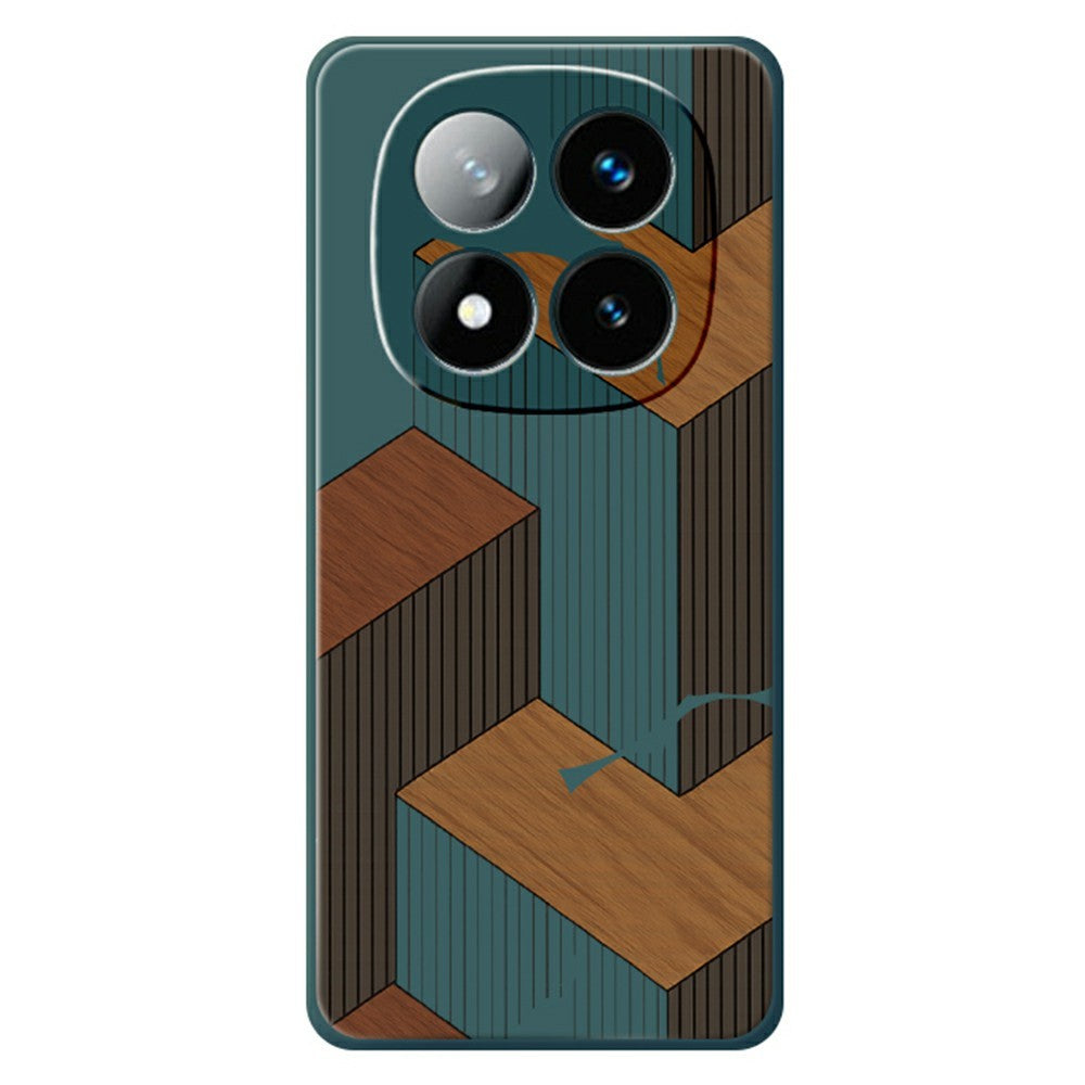 For Xiaomi Redmi Note 15 Pro 5G (Global) Case Geometric Wood Grain Pattern Printing Straight Edge TPU Phone Back Cover