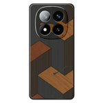For Xiaomi Redmi Note 15 Pro 5G (Global) Case Geometric Wood Grain Pattern Printing Straight Edge TPU Phone Back Cover