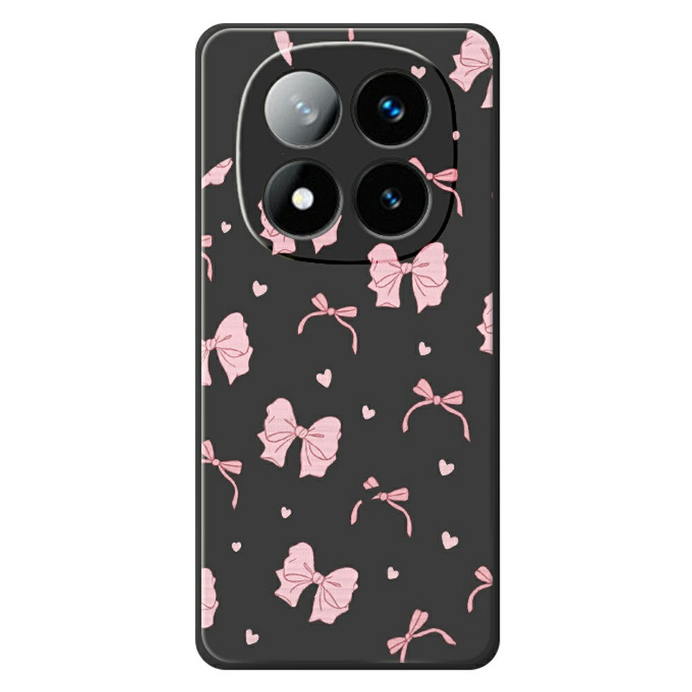 For Xiaomi Redmi Note 15 Pro 5G (Global) Case Pink Bow Love Pattern Printing Straight Edge TPU Phone Back Cover