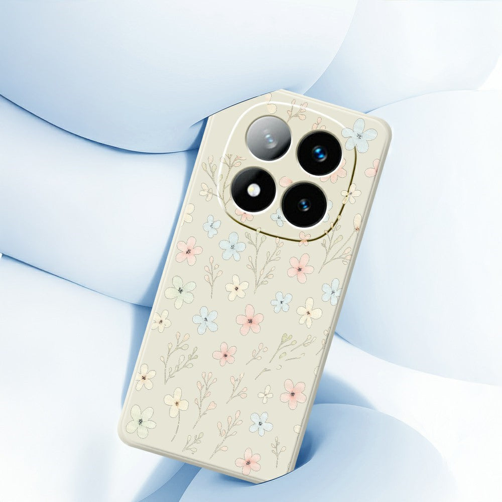 For Xiaomi Redmi Note 15 Pro 5G (Global) Case Small Flower Branches Pattern Printing Straight Edge TPU Phone Back Cover