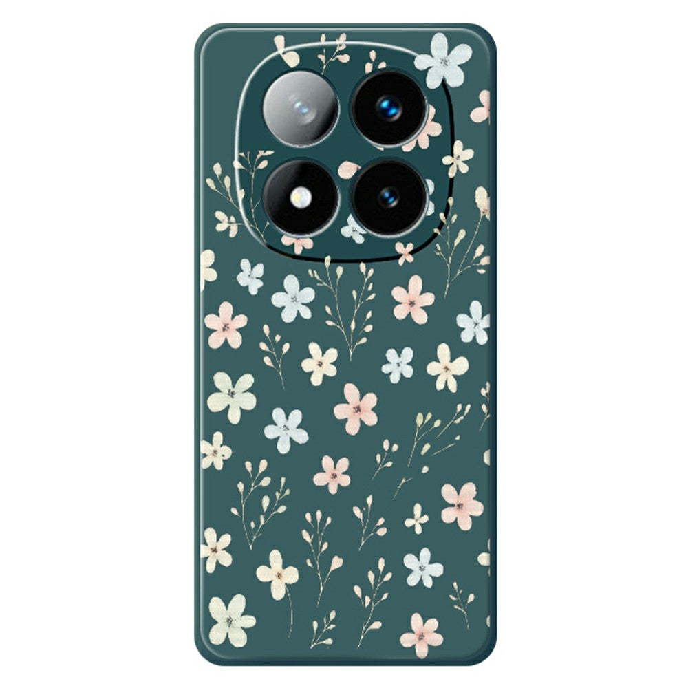 For Xiaomi Redmi Note 15 Pro 5G (Global) Case Small Flower Branches Pattern Printing Straight Edge TPU Phone Back Cover