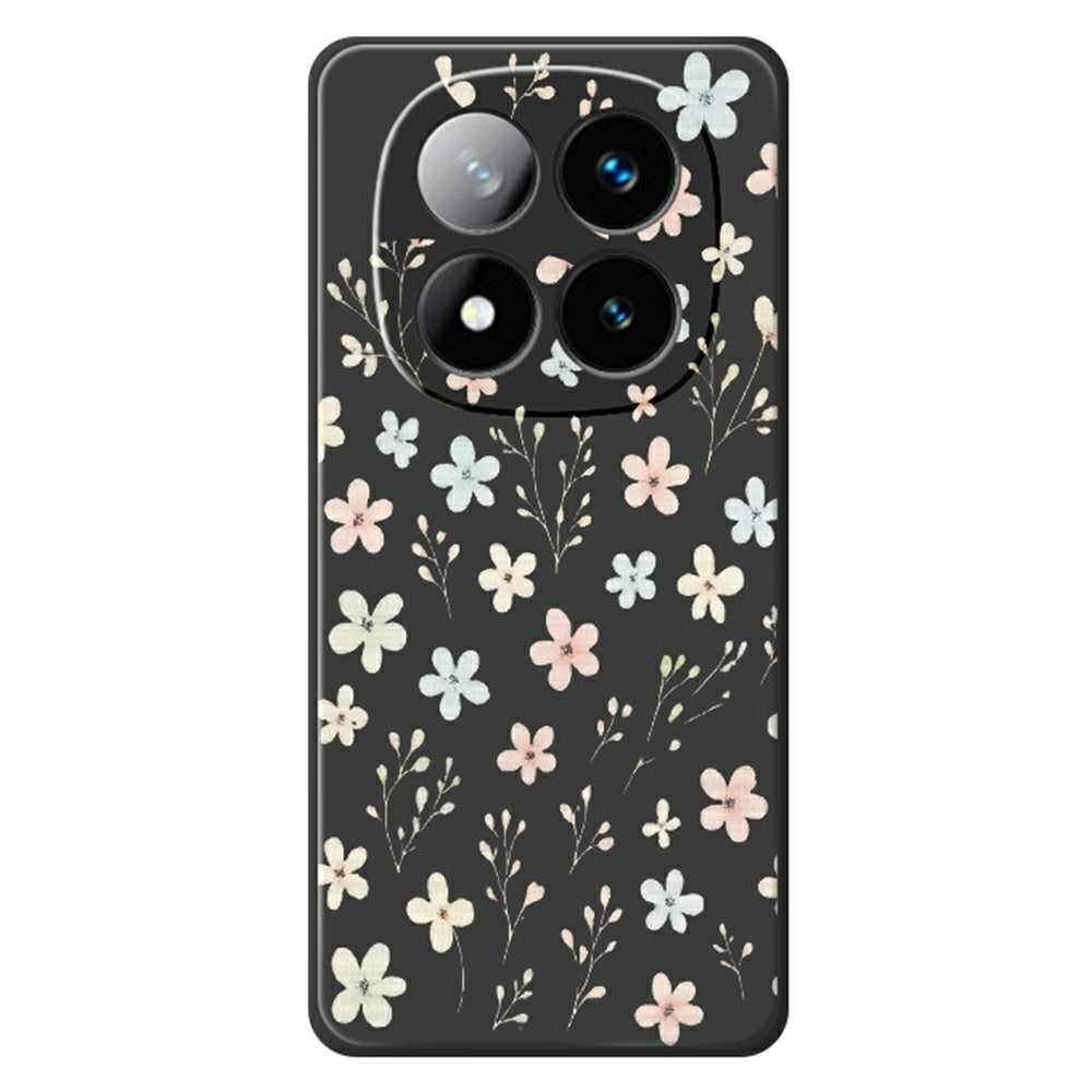 For Xiaomi Redmi Note 15 Pro 5G (Global) Case Small Flower Branches Pattern Printing Straight Edge TPU Phone Back Cover