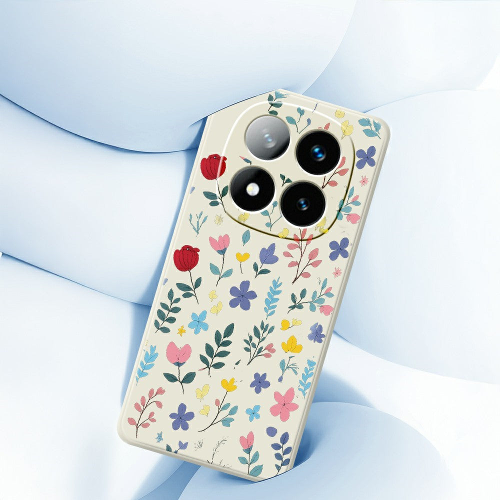 For Xiaomi Redmi Note 15 Pro+ 5G (Global)  /  Poco M8 Pro 5G Case Colorful Flower Branches Pattern Printing Straight Edge TPU Phone Back Cover