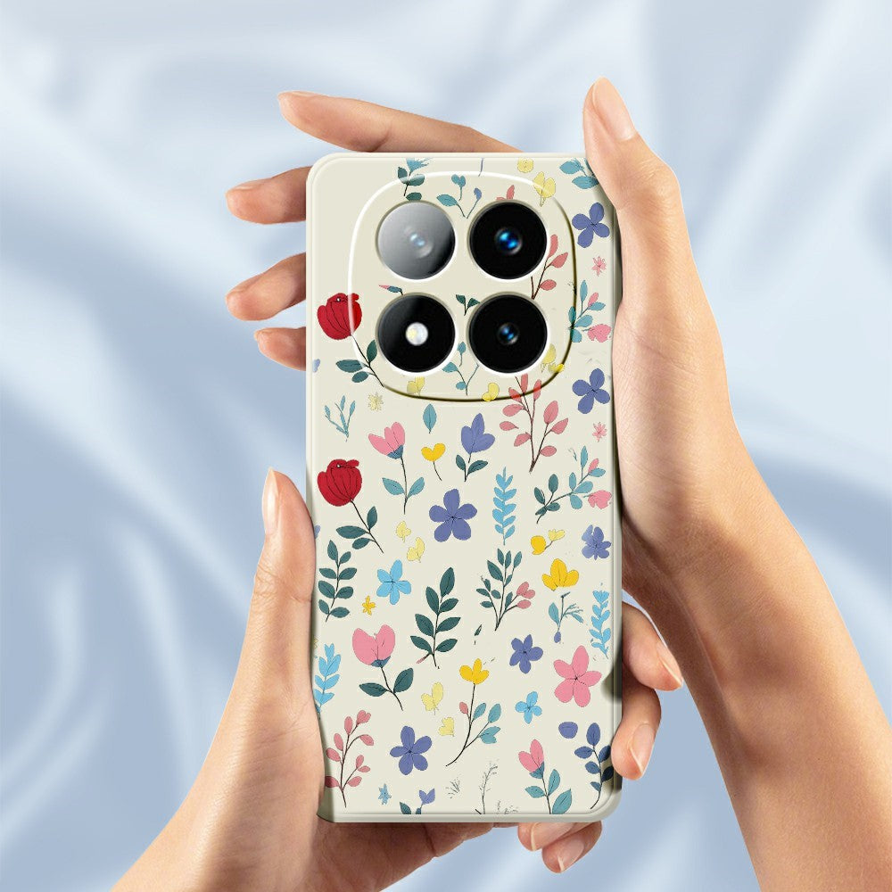 For Xiaomi Redmi Note 15 Pro+ 5G (Global)  /  Poco M8 Pro 5G Case Colorful Flower Branches Pattern Printing Straight Edge TPU Phone Back Cover