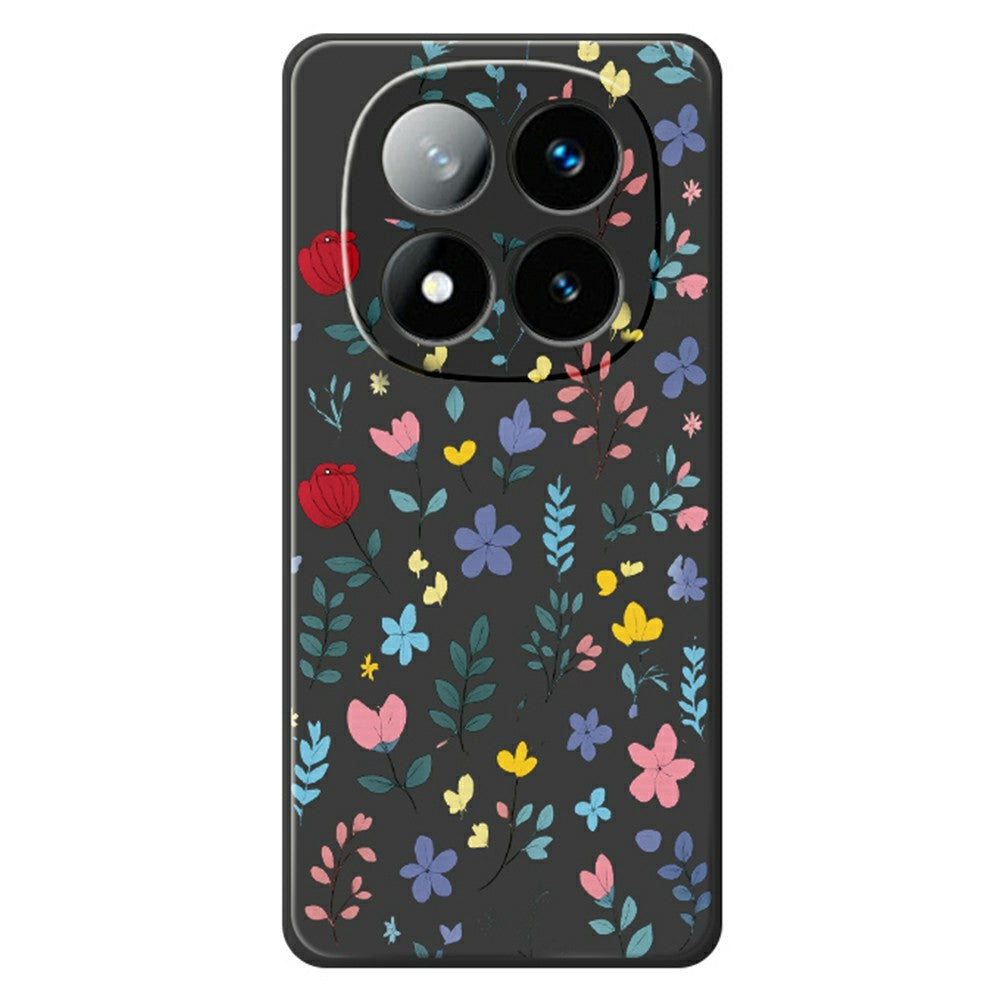 For Xiaomi Redmi Note 15 Pro+ 5G (Global)  /  Poco M8 Pro 5G Case Colorful Flower Branches Pattern Printing Straight Edge TPU Phone Back Cover