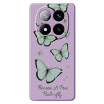For Xiaomi Redmi Note 15 Pro+ 5G (Global)  /  Poco M8 Pro 5G Case Green Butterfly Pattern Printing Straight Edge TPU Phone Back Cover