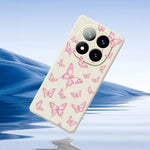 For Xiaomi Redmi Note 15 Pro+ 5G (Global)  /  Poco M8 Pro 5G Case Pink Butterflies Pattern Printing Straight Edge TPU Phone Back Cover