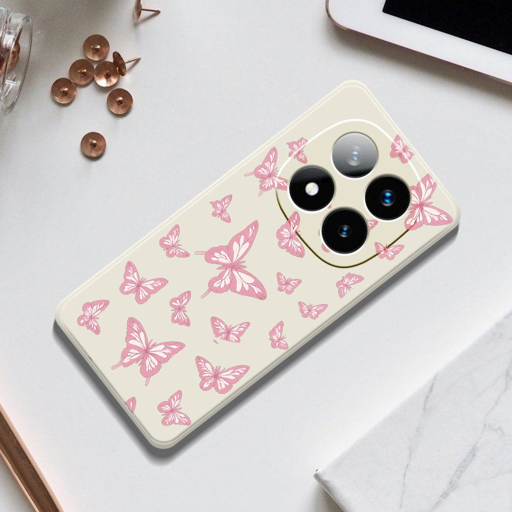 For Xiaomi Redmi Note 15 Pro+ 5G (Global)  /  Poco M8 Pro 5G Case Pink Butterflies Pattern Printing Straight Edge TPU Phone Back Cover