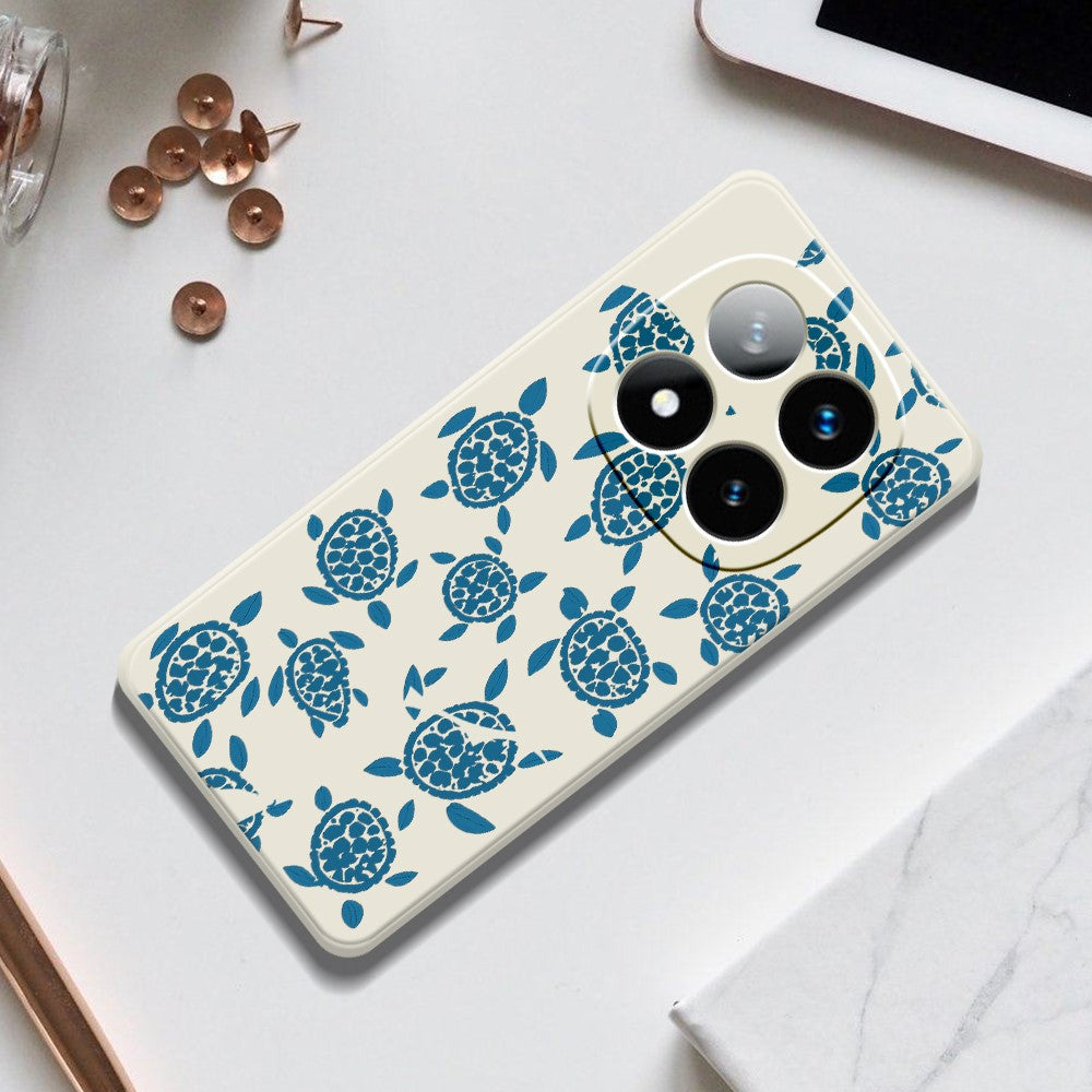 For Xiaomi Redmi Note 15 Pro+ 5G (Global)  /  Poco M8 Pro 5G Case Blue Turtle Pattern Printing Straight Edge TPU Phone Back Cover