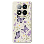 For Xiaomi Redmi Note 15 Pro+ 5G (Global)  /  Poco M8 Pro 5G Case Purple Butterflies Pattern Printing Straight Edge TPU Phone Back Cover
