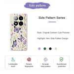 For Xiaomi Redmi Note 15 Pro+ 5G (Global)  /  Poco M8 Pro 5G Case Purple Butterflies Pattern Printing Straight Edge TPU Phone Back Cover