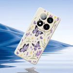 For Xiaomi Redmi Note 15 Pro+ 5G (Global)  /  Poco M8 Pro 5G Case Purple Butterflies Pattern Printing Straight Edge TPU Phone Back Cover
