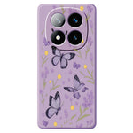 For Xiaomi Redmi Note 15 Pro+ 5G (Global)  /  Poco M8 Pro 5G Case Purple Butterflies Pattern Printing Straight Edge TPU Phone Back Cover