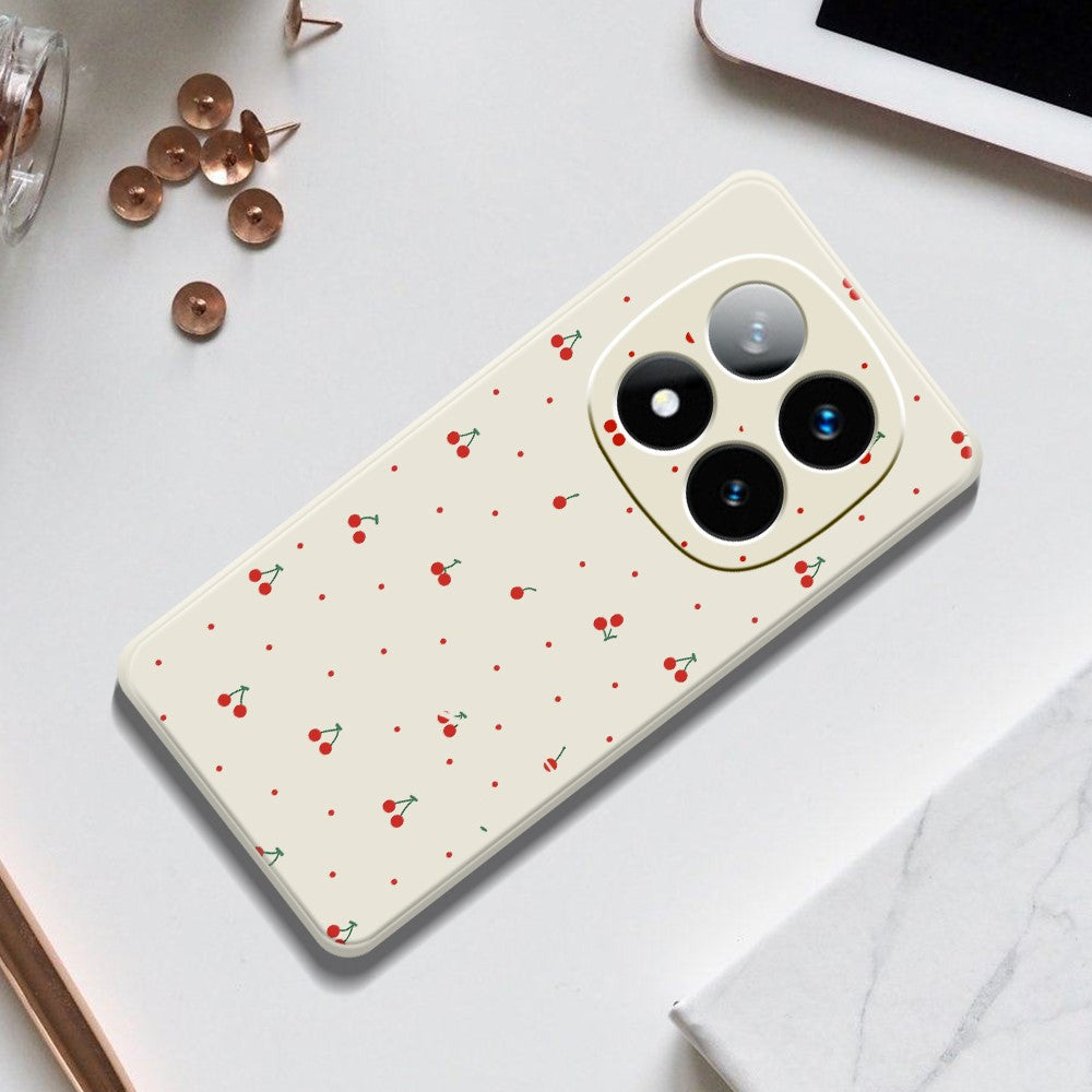 For Xiaomi Redmi Note 15 Pro+ 5G (Global)  /  Poco M8 Pro 5G Case Red Cherry Pattern Printing Straight Edge TPU Phone Back Cover