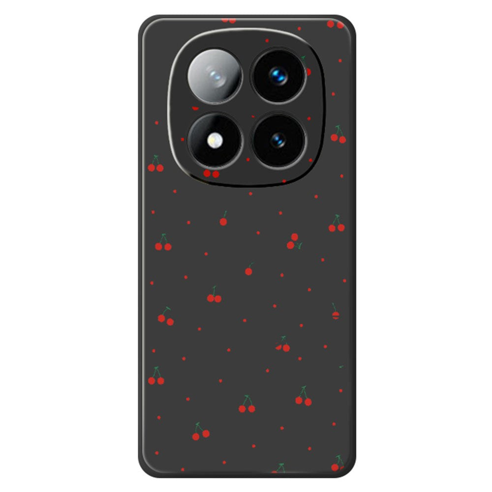 For Xiaomi Redmi Note 15 Pro+ 5G (Global)  /  Poco M8 Pro 5G Case Red Cherry Pattern Printing Straight Edge TPU Phone Back Cover