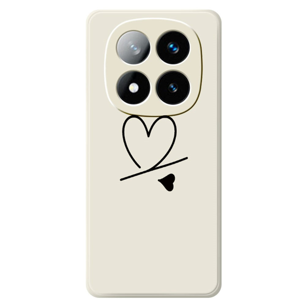 For Xiaomi Redmi Note 15 Pro+ 5G (Global)  /  Poco M8 Pro 5G Case Black Love Pattern Printing Straight Edge TPU Phone Back Cover