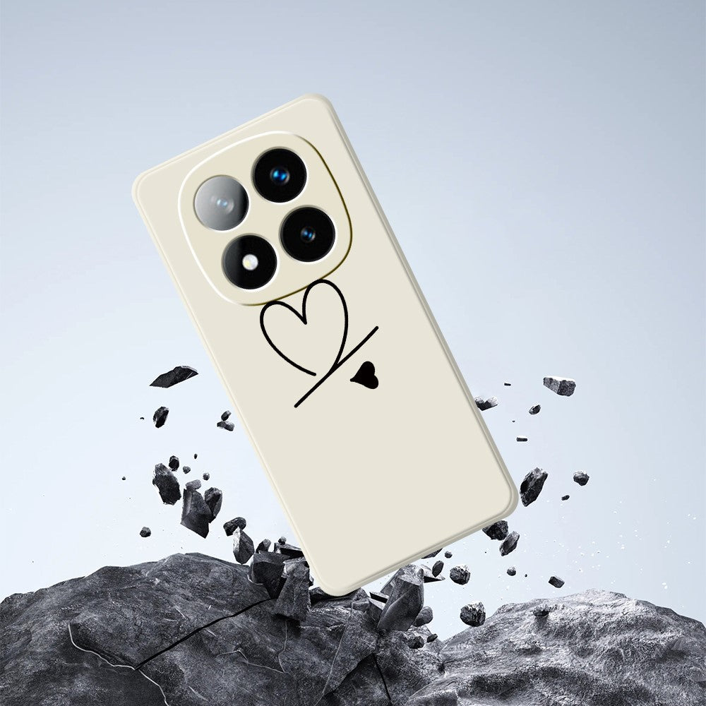 For Xiaomi Redmi Note 15 Pro+ 5G (Global)  /  Poco M8 Pro 5G Case Black Love Pattern Printing Straight Edge TPU Phone Back Cover